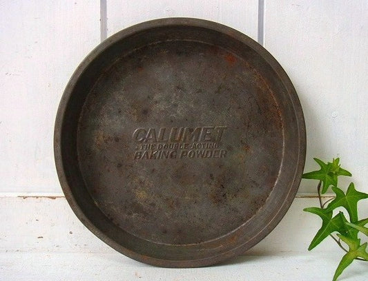 【CALUMET】カルメット・アドバタイジング・ティン製・アンティーク・パイ皿/パイプレート USA