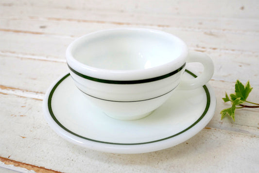 オールドパイレックス×コーニング グリーンライン ヴィンテージ カップ&ソーサー 食器 USA③