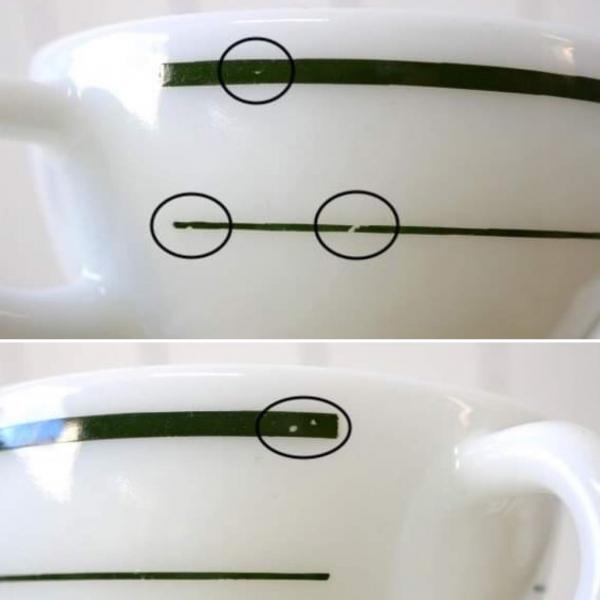 オールドパイレックス×コーニング グリーンライン ヴィンテージ カップ&ソーサー 食器 USA③