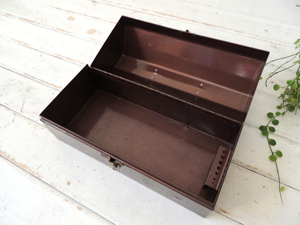 【John Oster】ブラウンカラー・メタル製・ヴィンテージ・工具箱・ツールボックス・ツールケース