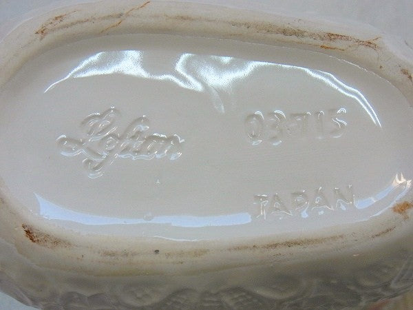 ベビーシューズ形・陶器製・花柄・アンティーク・ベビープランター/靴形/里帰り品