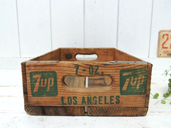【7up】セブンアップ・LOS ANGELES・カリフォルニア・ヴィンテージ・木箱・ウッドボックス