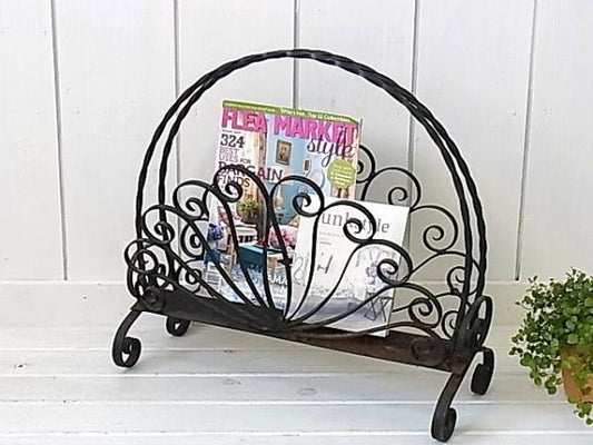 アイアン製 アンティーク・マガジンラック/マガジンスタンド