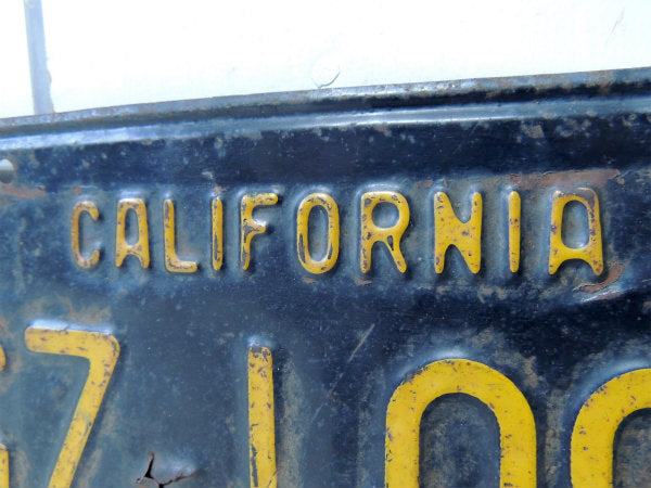 【カリフォルニア・GZJ096】1963・ビンテージ・ブラック×イエロー・ナンバープレート・アメ車