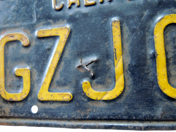 【カリフォルニア・GZJ096】1963・ビンテージ・ブラック×イエロー・ナンバープレート・アメ車