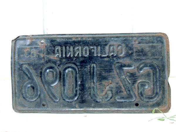 【カリフォルニア・GZJ096】1963・ビンテージ・ブラック×イエロー・ナンバープレート・アメ車