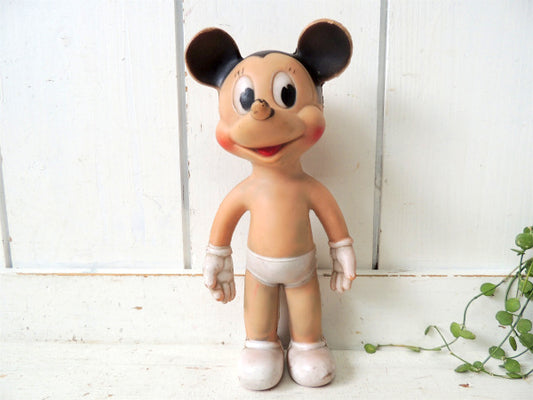 【ミッキーマウス】USA製・サンラバー社・50'sヴィンテージ・ラバードール・ソフビ人形・TOY