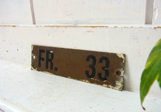 【FR. 33】アメリカ海軍・真鍮製・40’sアンティーク・船内プレート/標示プレート USA