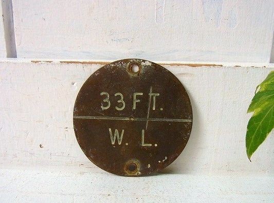 アメリカ海軍・真鍮製・40’sアンティーク・船内プレート/標示プレート USA