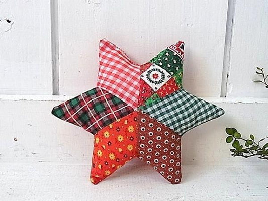 クリスマス 星型パッチワーク・ヴィンテージ・ピンクッション