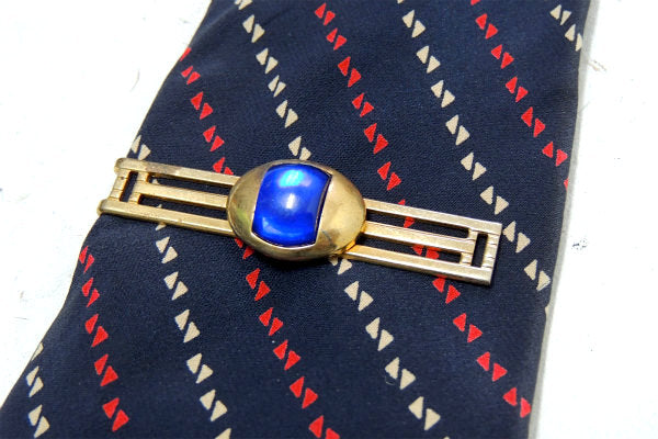 【1940~・ANSON社製】ゴールド×ブルー・トリプルライン・ヴィンテージ・タイピン・アクセサリー