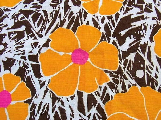 カラフルポップな花柄・デッドストック・ヴィンテージ・ファブリック/生地 USA