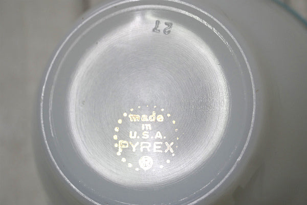 【PYREX】オールドパイレックス・ブルー&ゴールド・ストライプ・60's・シュガー&クリーマー