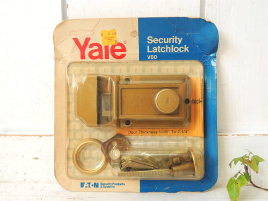 デッドストック・Yale セキュリティ・ランチロック・ヴィンテージ・鍵 2本付・建材・USA