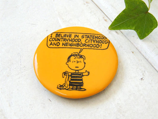 スヌーピーの仲間・ライナス 1964's・ヴィンテージ・缶バッジ・デッドストック・USA