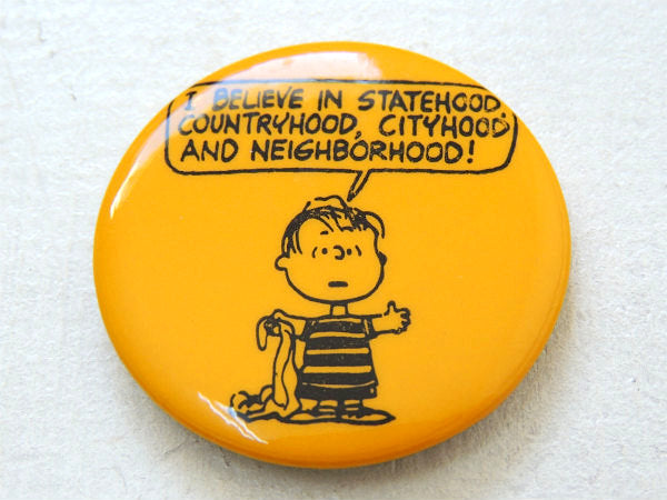 スヌーピーの仲間・ライナス 1964's・ヴィンテージ・缶バッジ・デッドストック・USA