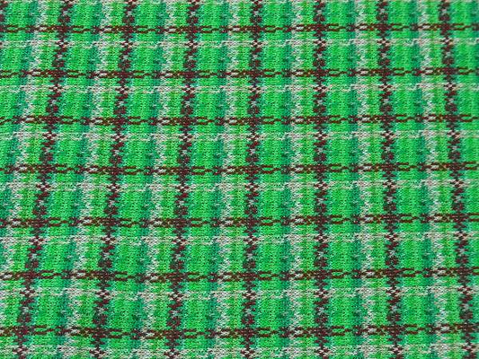 グリーン色・チェック柄・デッドストック・ヴィンテージ・ファブリック/生地 USA