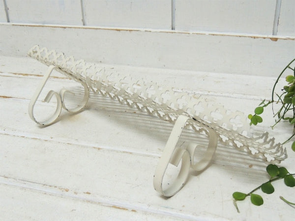 【ミッドセンチュリー】ホワイトカラー アンティーク ウォールシェルフ 飾り棚 型抜きデザイン USA