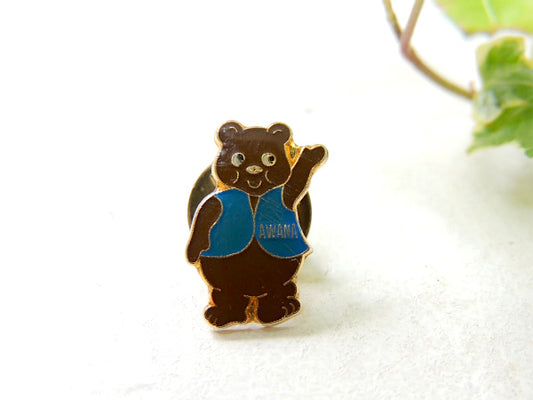【AWANA・クマ】熊・モチーフ・ヴィンテージ・ピンバッジ・キリスト・教会