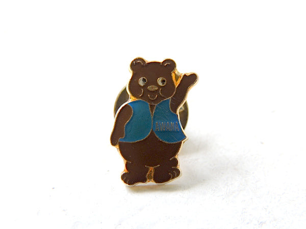 【AWANA・クマ】熊・モチーフ・ヴィンテージ・ピンバッジ・キリスト・教会