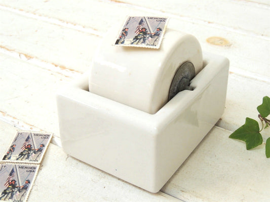 【SENGBUSCH】白色・陶器製・アンティーク・スタンプモイスチャー/切手ぬらし USA