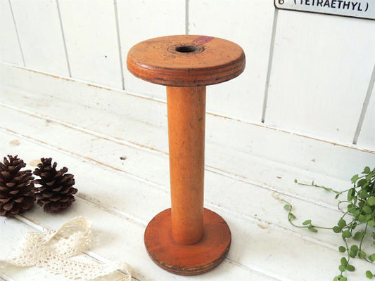 【DIXSONS】工業用の大きなアンティーク・木製スプール /糸巻き/ボビン USA