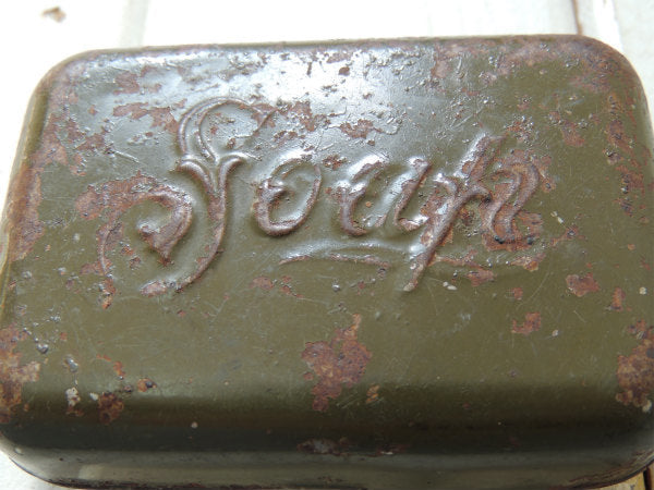 【Soap】第二次世界大戦・WWII・カーキ色・ティン製・ヴィンテージ・ソープケース/石鹸箱 USA