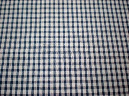 デッドストック・ホワイト×ネイビー・小さなチェック柄・ファブリック/生地