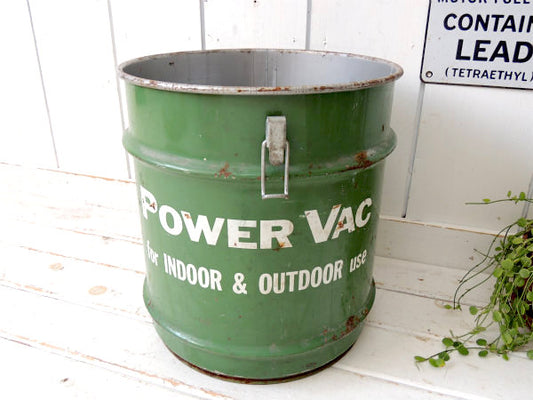 【グリーン×ホワイト】インダストリアル・工業系・スチール缶・ヴィンテージ・ダストボックス・ゴミ箱