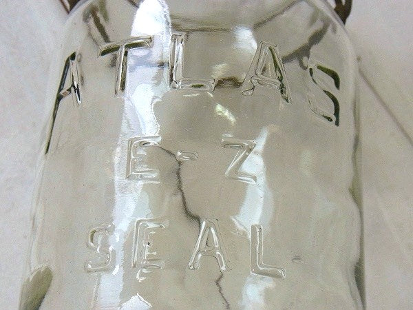 【ヘーゼルアトラス】ATLAS・アンティーク・ワイヤー・ガラスジャー/保存瓶　USA