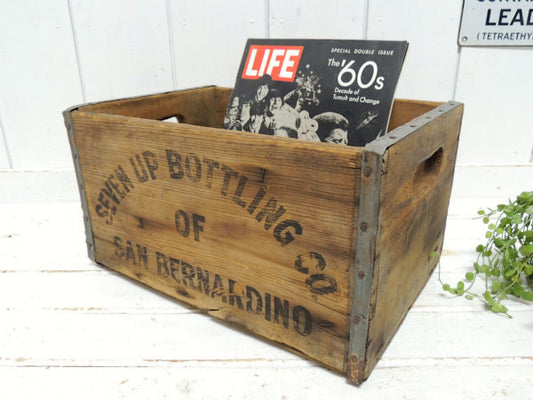 【7UP】セブンアップ・ドリンク・60'sヴィンテージ・ウッドボックス・木箱・ディスプレイ USA