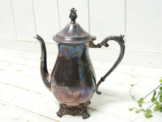 【FB ROGERS SILVER CO】シルバー製・アンティーク・ティーポット・ポット・銀食器