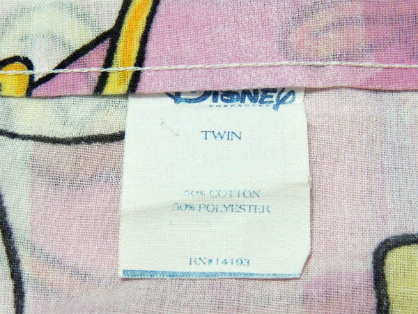 【美女と野獣】USA!ディズニー・大柄プリント・ユーズドシーツ(フラットタイプ)