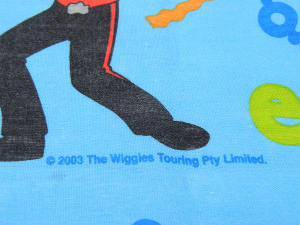 【ザ・ウィグルス】The Wiggles・水色アルファベット柄・ユーズドシーツ(フラットタイプ)
