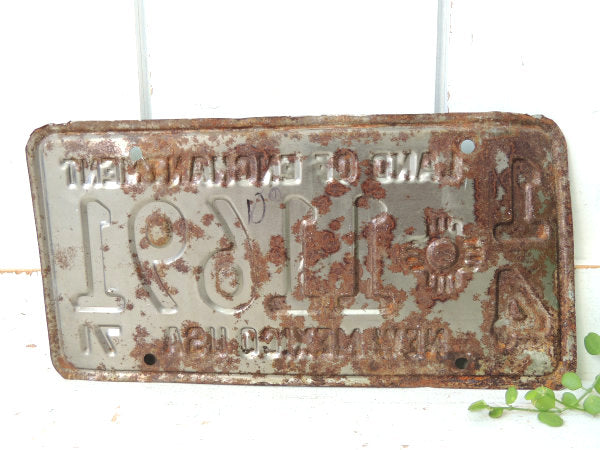 【1971's・ニューメキシコ州】USA・トラック・ヴィンテージ・ナンバープレート・カーライセンス