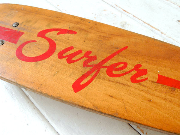 Surfer・1960's ヴィンテージ・スケートボード・USA・ウッド×レッド