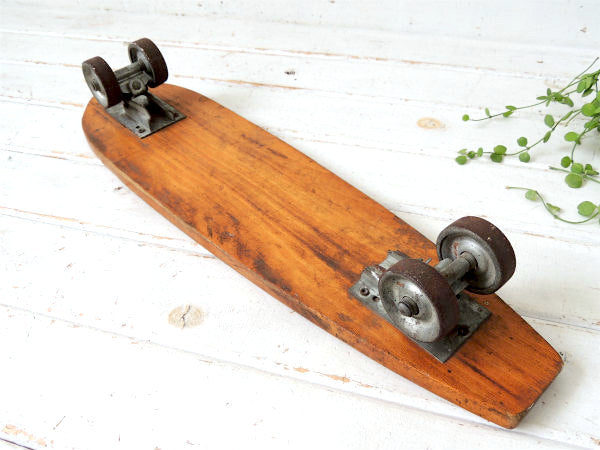 Surfer・1960's ヴィンテージ・スケートボード・USA・ウッド×レッド