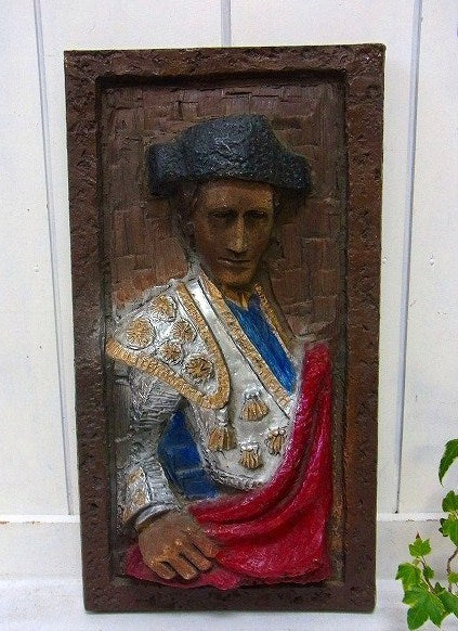 闘牛士・樹脂製・ヴィンテージ・壁飾り/ウォールデコ/3D USA