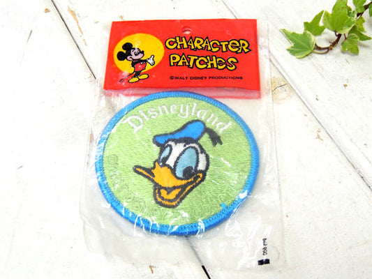 【ディズニーランド・ドナルドダック】ディズニー・ヴィンテージ・ワッペン・刺繍ワッペン・デッドストック