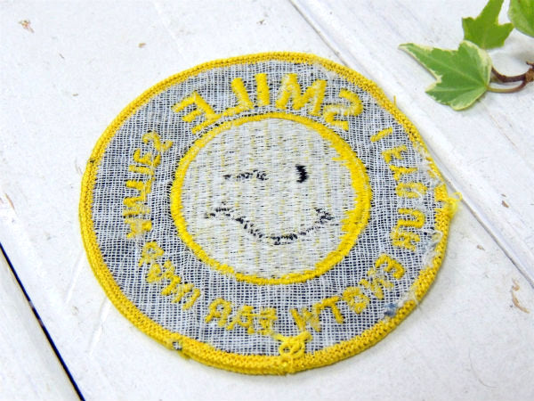 スマイル・ウインク 1970s・デッドストック・SMILE・ヴィンテージ・刺繍・ワッペン・USA