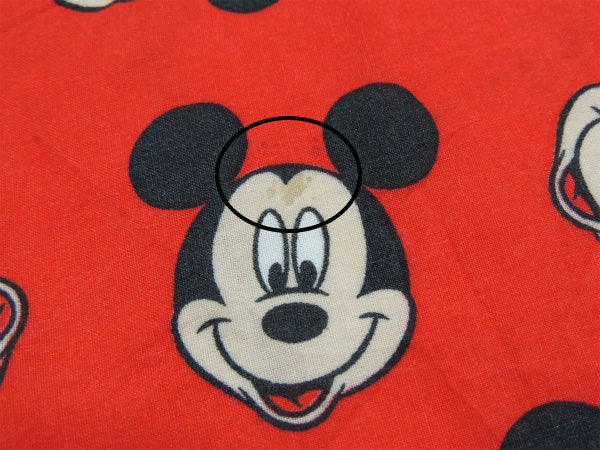 【ミッキーマウス】スマイルフェイス総柄・ヴィンテージ・ユーズドシーツ(ボックスタイプ)