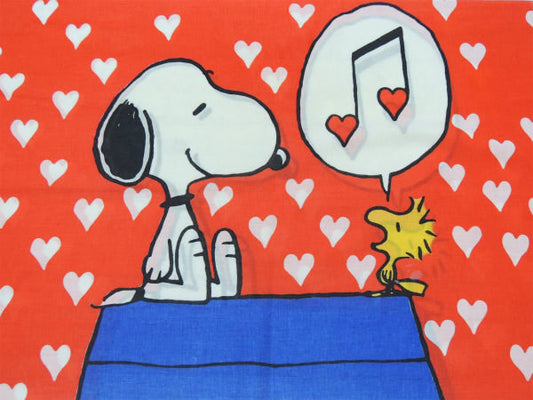 【スヌーピー&ウッドストック】ラブリーなハート柄・60'sヴィンテージ・ピロケース・枕カバー USA