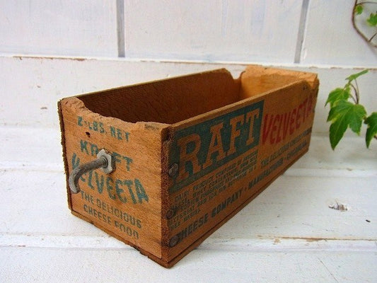 【KRAFT VELVEETA】クラフト社・木製・アンティーク・チーズボックス/木箱 USA