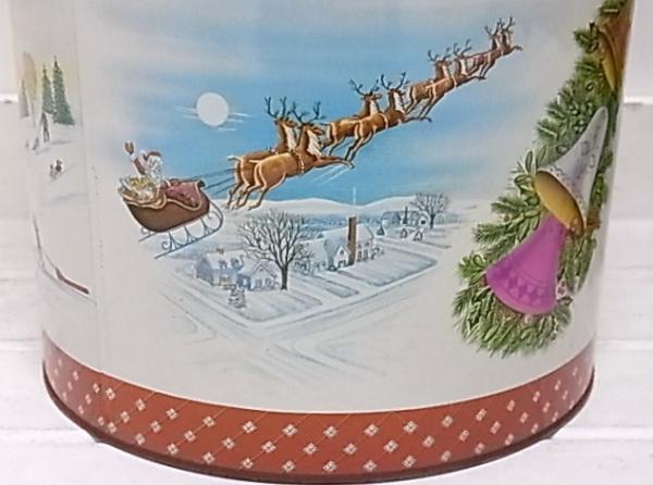 クリスマス　大きなヴィンテージ・ティン缶　USA