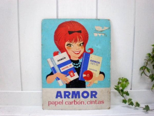 【スペイン・文具メーカー】ヴィンテージ・サイン・広告看板・アドバタイジング・ステーショナリー