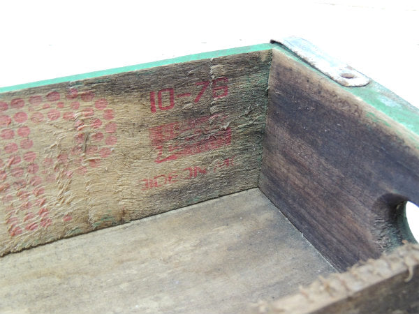 【7up】セブンアップ・ドリンク・緑色・仕切り付き・ヴィンテージ・木箱/ウッドボックス USA