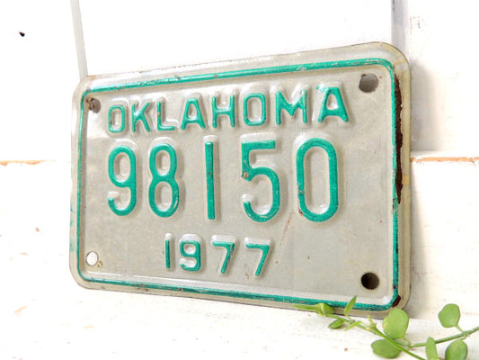 1977年 オクラホマ州・OKLAHOMA・ヴィンテージ・バイク&オートバイ・ナンバープレート