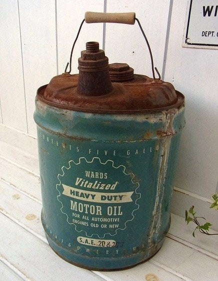 【WARDS Vitalized】5ガロン・ヴィンテージ・モーターオイル缶 USA