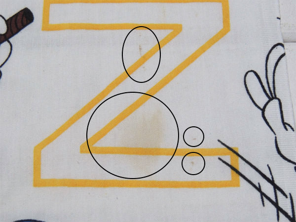 【ミッキー&フレンズ】アルファベット柄・ヴィンテージ・ユーズドシーツ(ボックスタイプ) USA