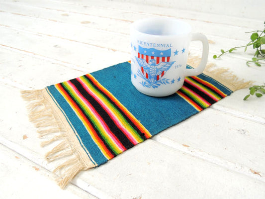 テキサス州・エルパソ ネイティブ 1950~ アンティーク・敷物・ラグ・マット・USA・生地 インディアン USA